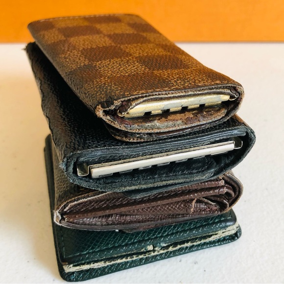 GENUINE SET OF (4) Louis Vuitton Damier Taiga Key Coin Case - Picture 4 of 16